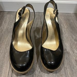 Jessica Simpson Patent Slingback Wedge